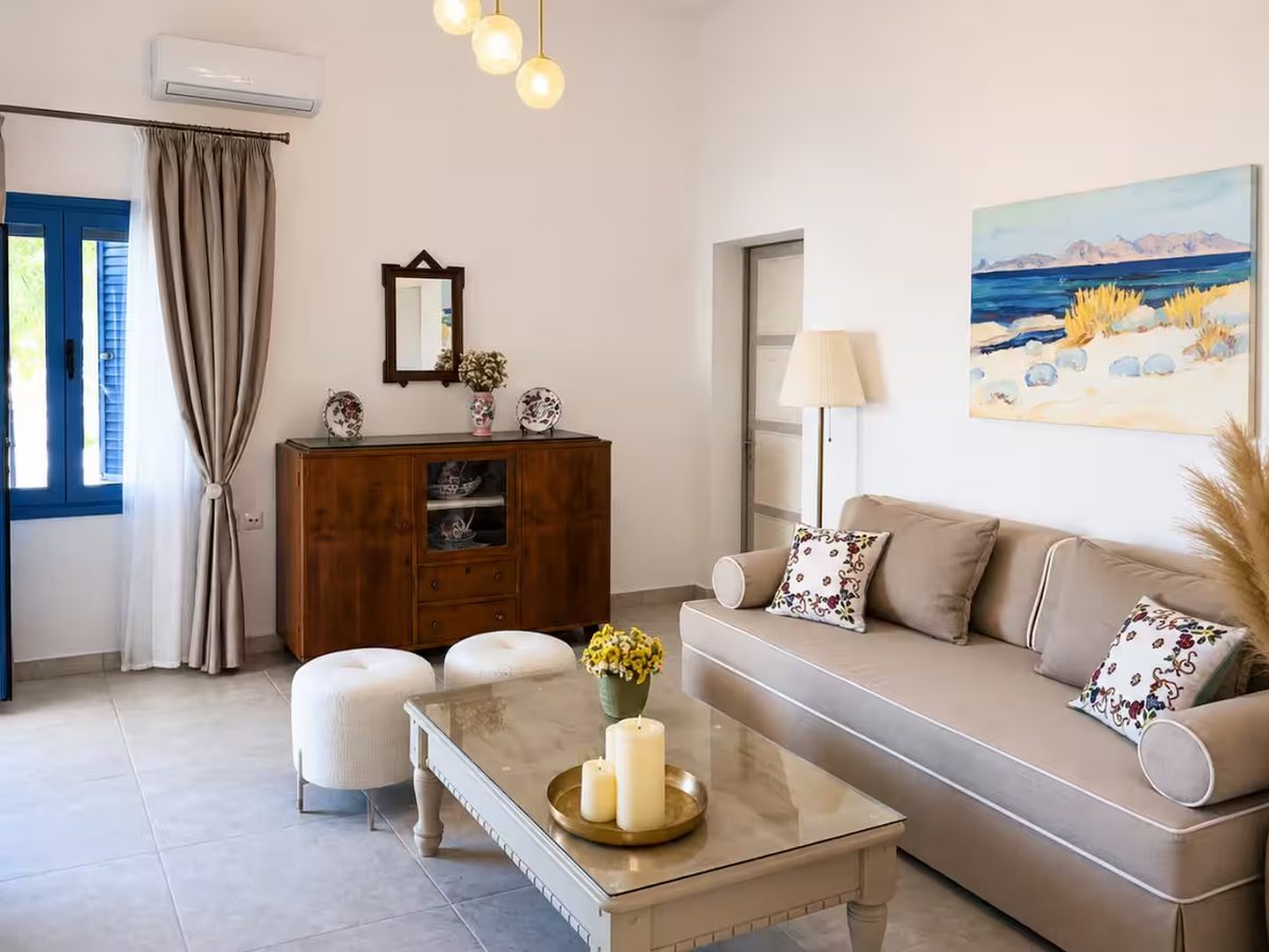 The living room at Casa Maritina, Gennadi, Rhodes